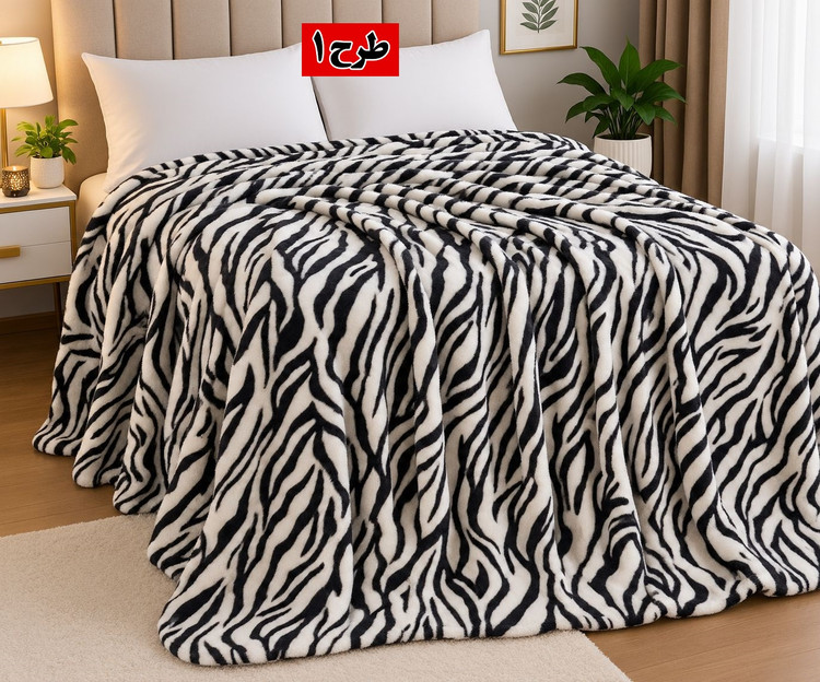 پتو ژله‌ای وارداتی دو نفره طرح پوستی ابعاد ۲۲۰ در ۲ (مدل سوپر سافت