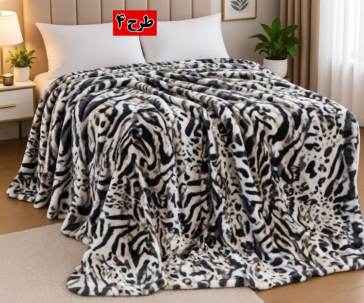 پتو ژلهای وارداتی دو نفره طرح پوستی ابعاد ۲۲۰ در ۲ (مدل سوپر سافت
