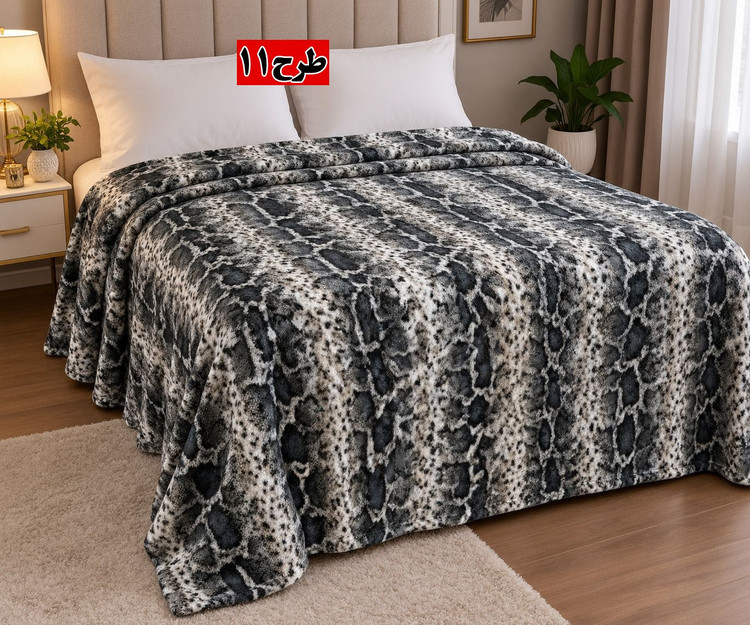 پتو ژلهای وارداتی دو نفره طرح پوستی ابعاد ۲۲۰ در ۲ (مدل سوپر سافت